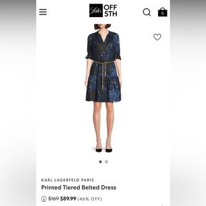 Karl Lagerfeld Navy and Gold Mini Dress